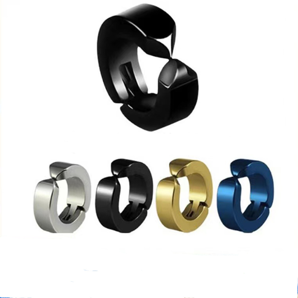 Cross-border Huachen Yu's same style ear clips without ear holes, men's retro false earrings without ear holes, simple ear buckles Item Picture