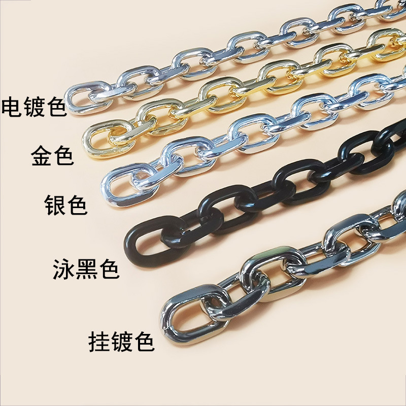 Aluminum Chain Processing Customized Multi-Style Aluminum Chain Decoration Thin Chain Small Chain Bag Diagonal Cross-Trend Chain Application Scenario