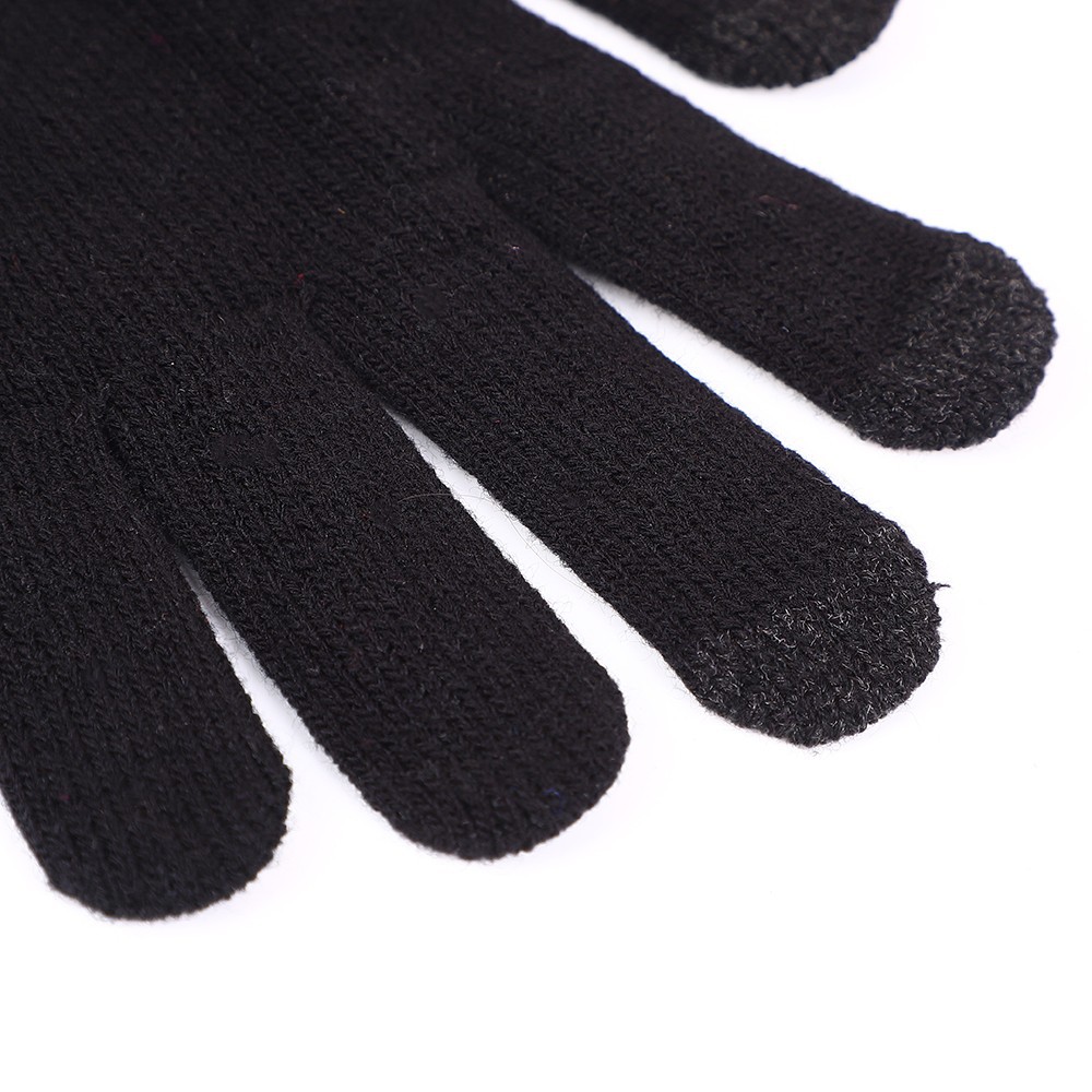 Three pairs of acrylic sand touch screen magic gloves for men and women in autumn and winter, with added fleece and thickened, cycling knitted cotton and wool yarn gloves for protection details Picture