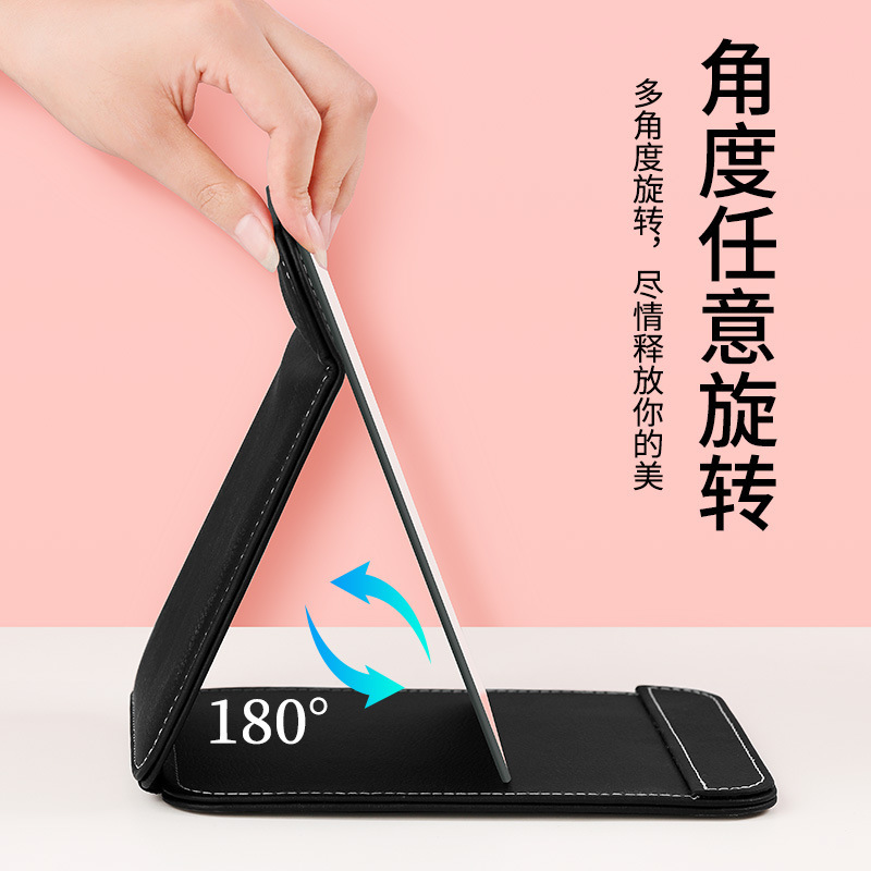Mirror Dormitory Makeup Mirror Small Mirror Princess Female Dressing Mirror Hd Simple Mirror Pu Leather Folding Mirror Wholesale Application Scenario