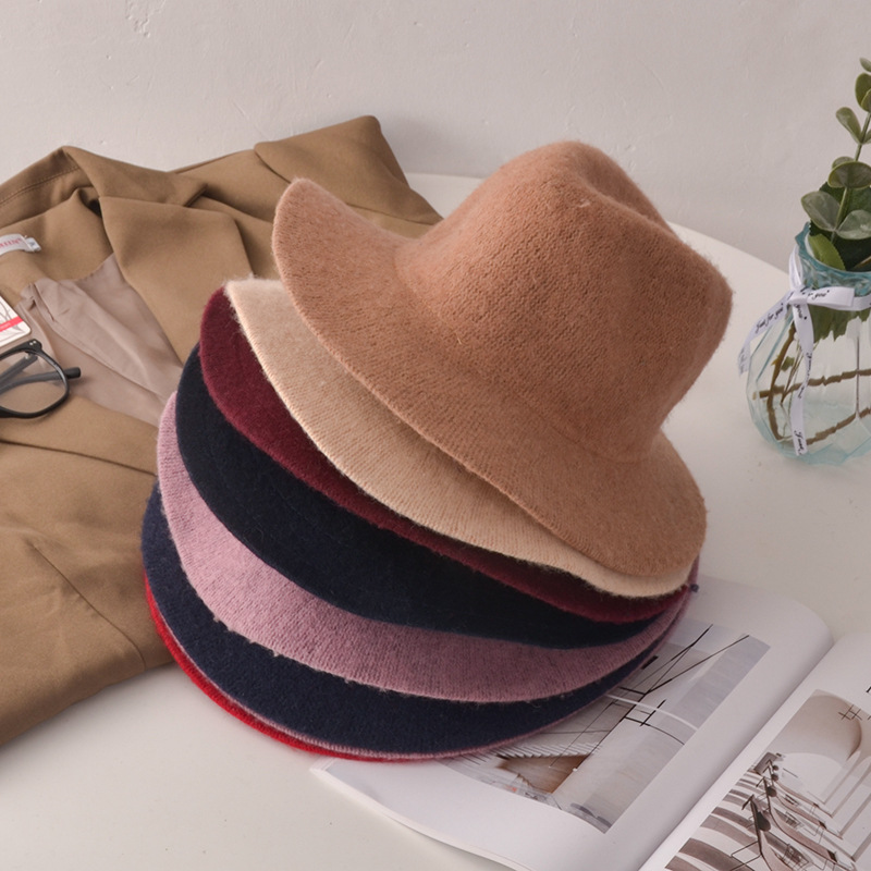 New Autumn And Winter Top Hat Female Fashion Lady Wind Concave Hat British Big Overhang Retro Hat Jazz Wholesale