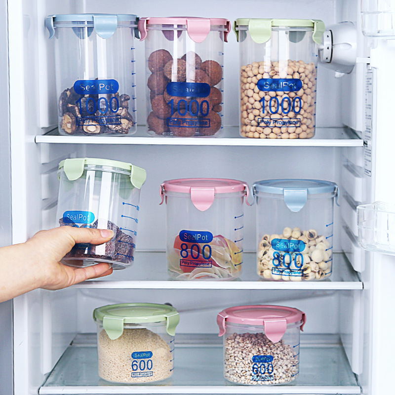 New large-sized plastic storage box sealed can for kitchen food storage of grains and cereals, dry goods storage