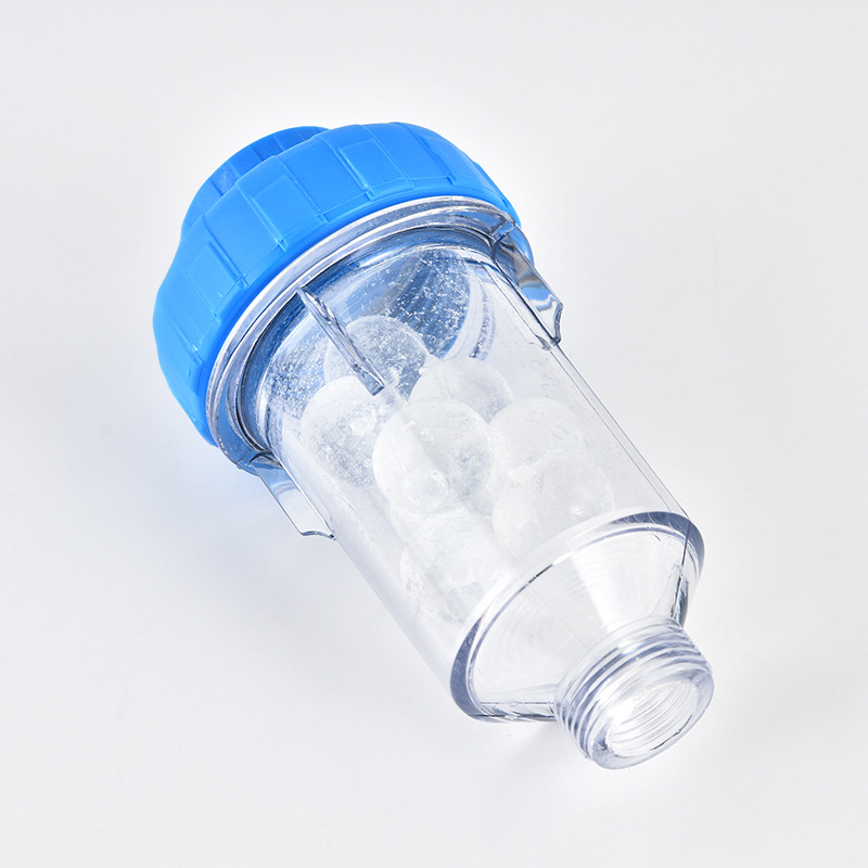 Washingmachine small filter, water softener, showerhead, water heater, toilet, silicon phosphorus crystal ball scale inhibitor filter, transparent shell, 6 points details Picture