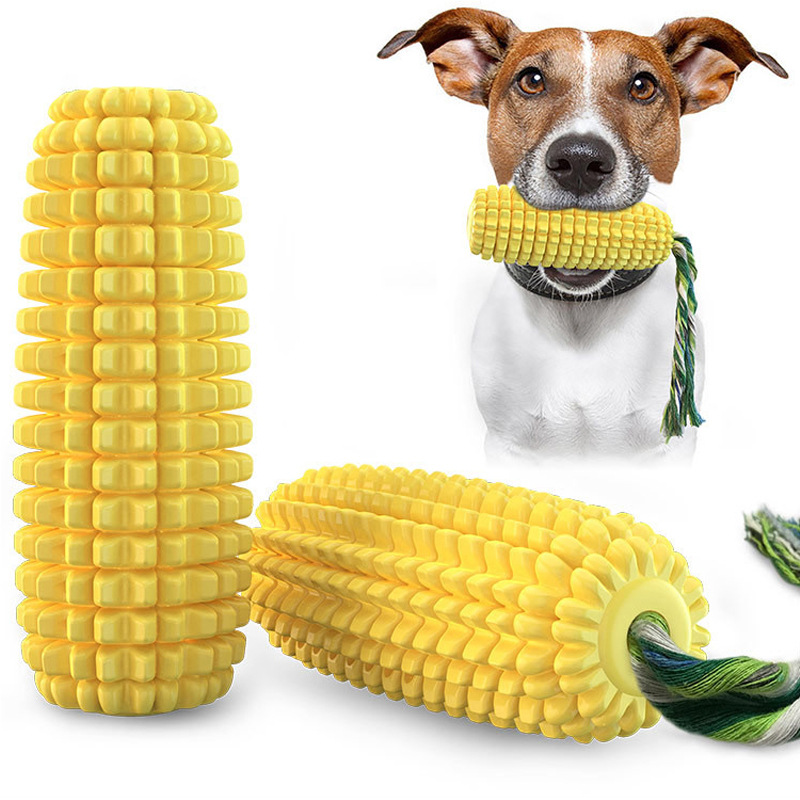 Pet supply factory wholesale company sells Amazon corn sound grinding stick dog toothbrush dog toy Item Picture
