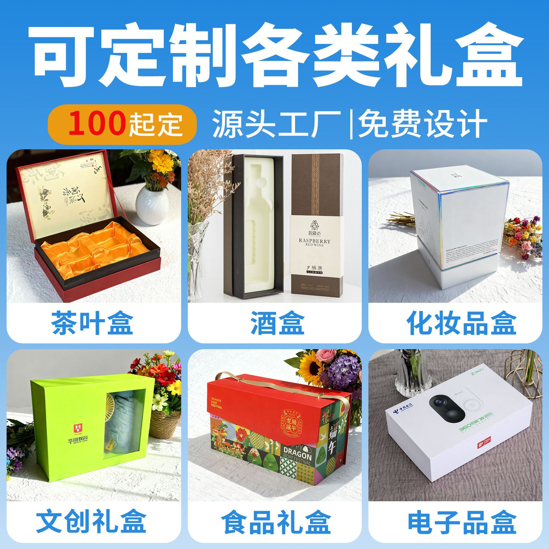 Customized creative gift boxes, exquisite double-door packaging boxes, and exquisite double-door gift boxes details Picture