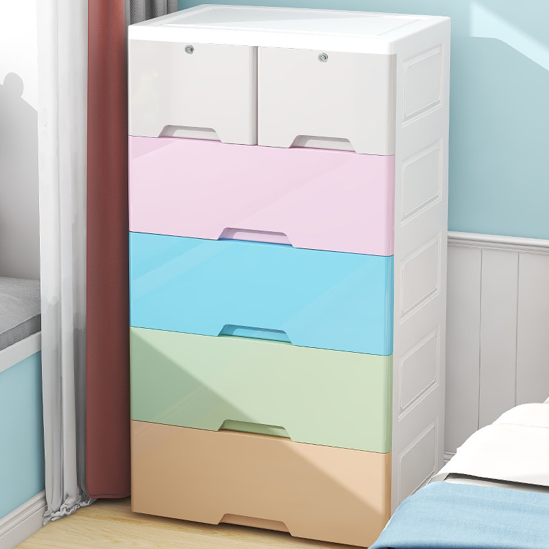Cartoon Storage Cabinet Baby Children's Thickened Toys Storage Simple Wardrobe Simple Lockers Home Multi-Purpose Chest Of Drawers details Picture