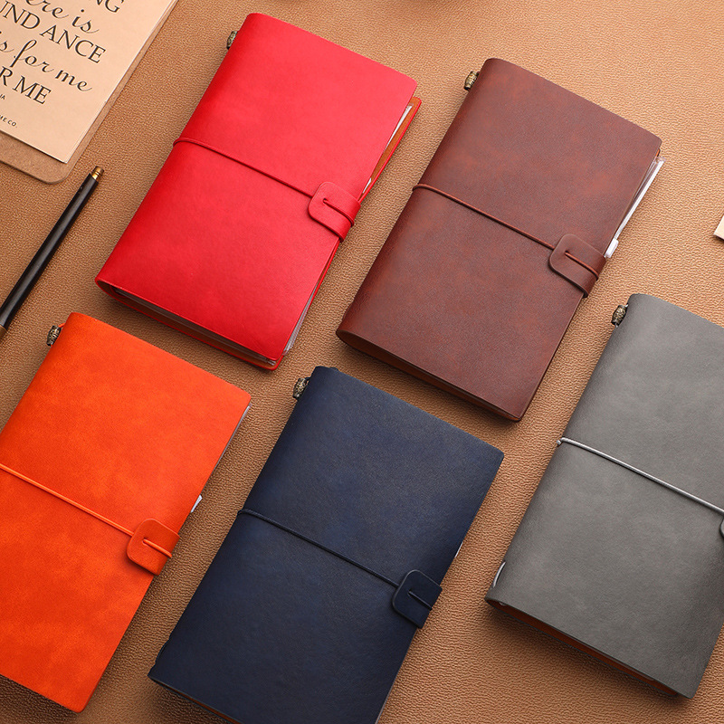 Cross-Border A6 Ledger Retro Travel Notebook With Strap Diary Creative Business Office Notebook