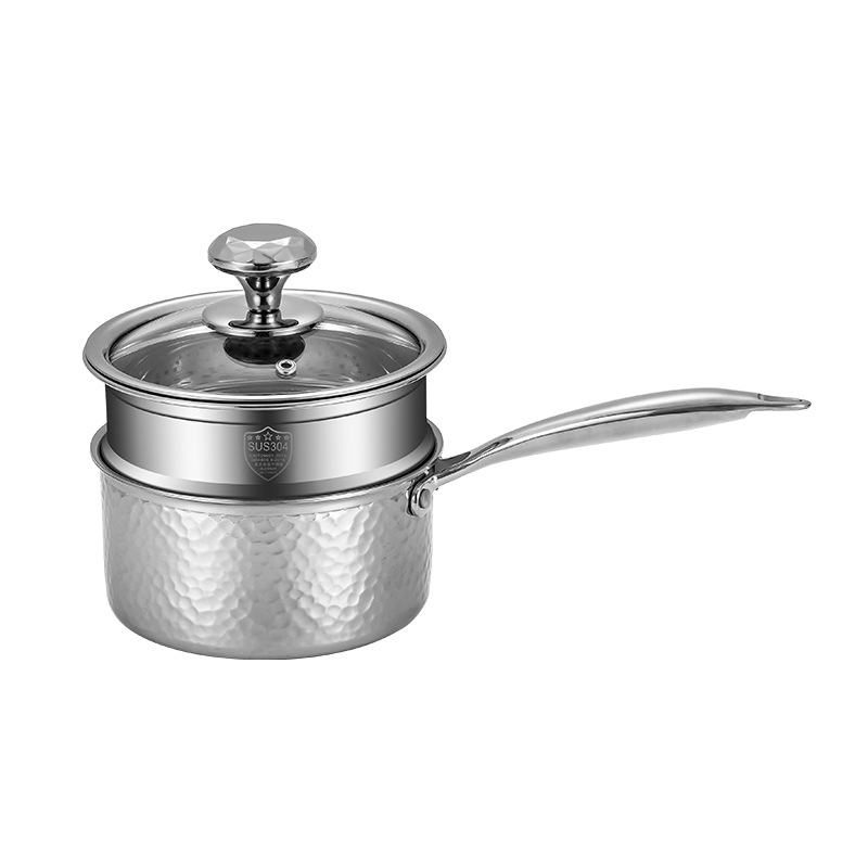 316 Thickened Three-Layer Steel Uncoated Household Non-Pick Stove Side Food Pot With Steamed Milk Pot For Babies Item Picture