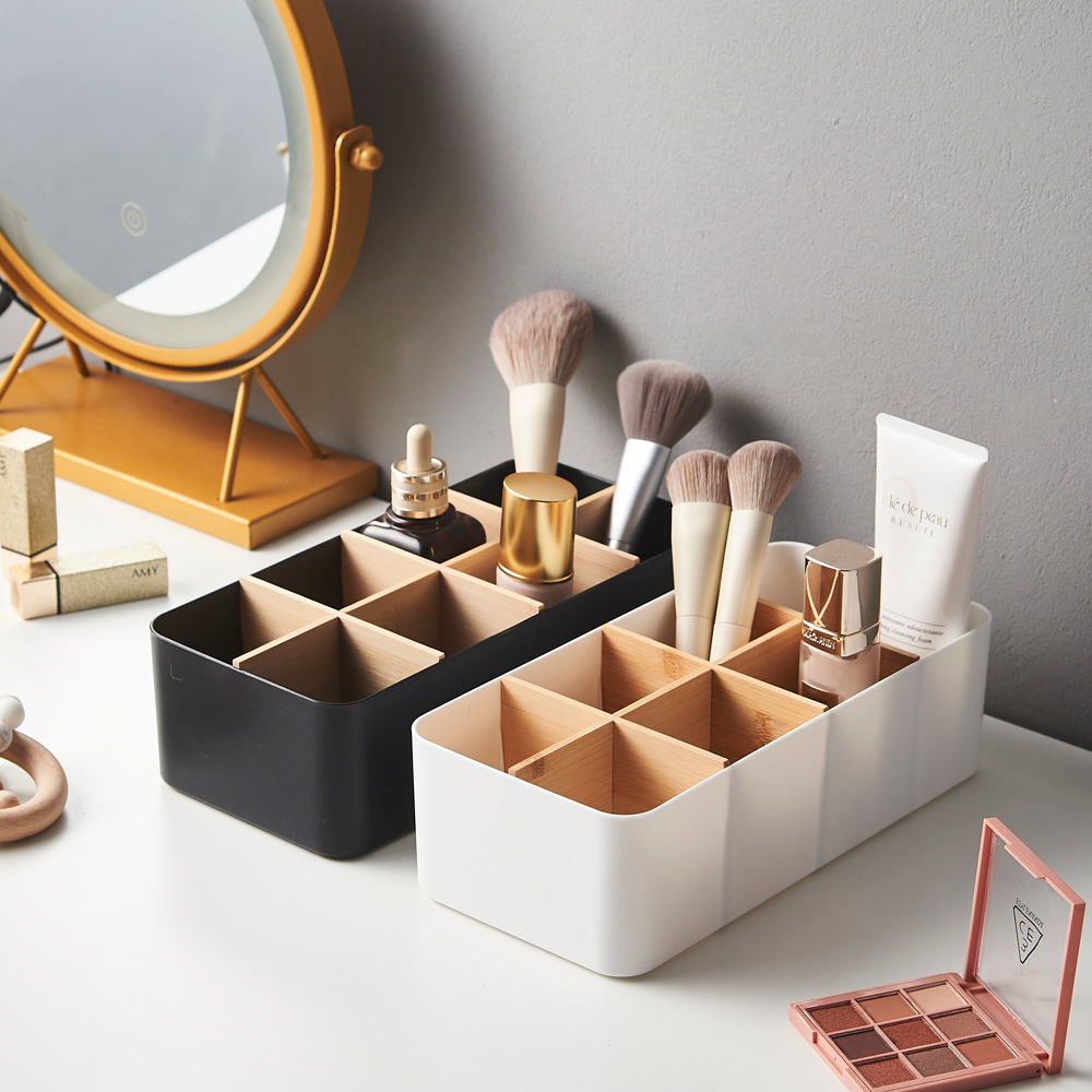 Desktop Storage Box Bamboo And Wood Cosmetics Storage Basket Remote Control Board Storage Box Debris Storage Basket Living Room Coffee Table Storage Application Scenario
