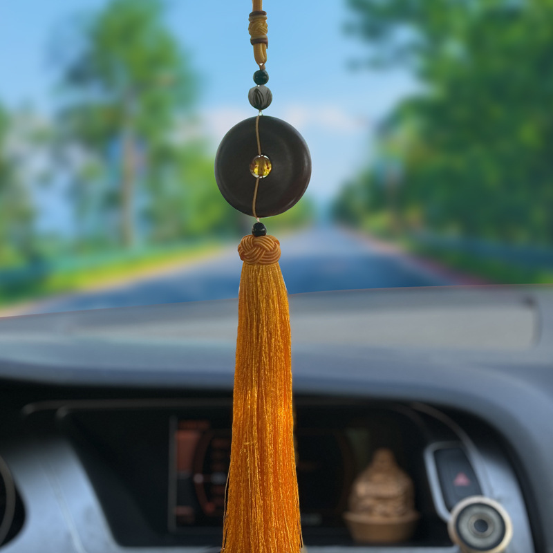 Rosewood safety car pendant, car accessory, interior decoration, new Chinese-style car pendant with tassel accessories Application Scenario