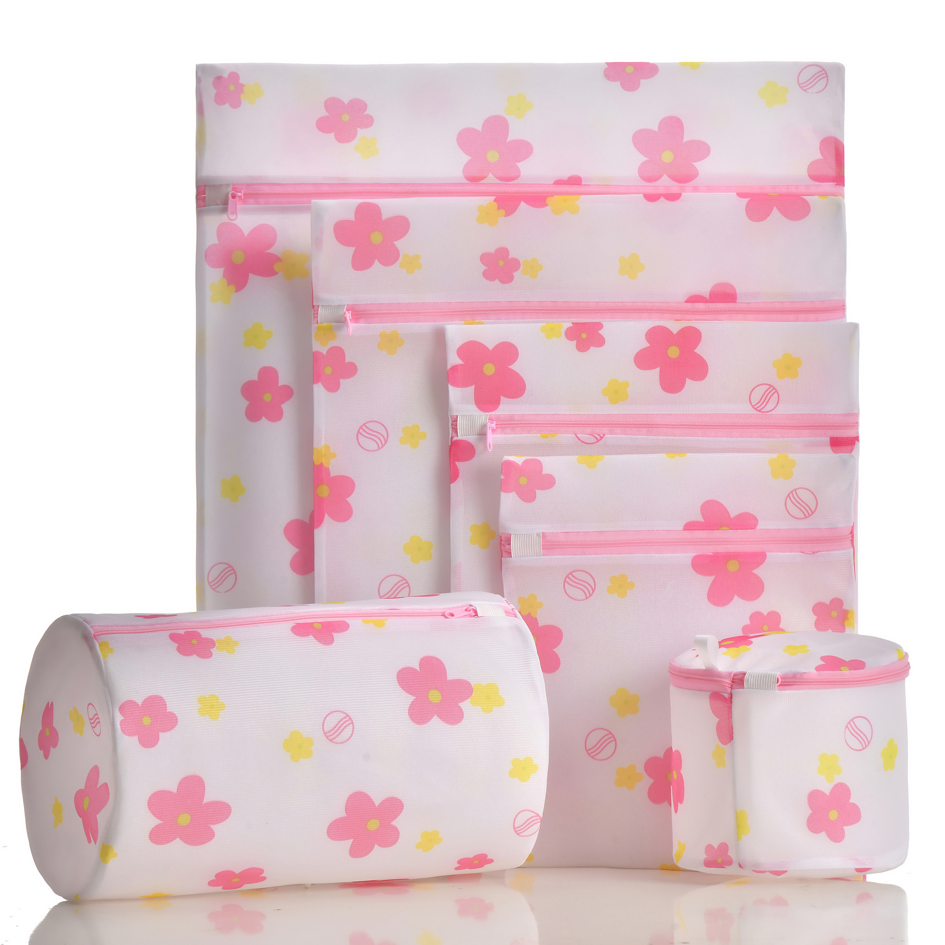 Laundry Bag Mesh Print Durable Six-Piece Fine Mesh Wash Care Set Lingerie Bra Washing Machine Washing Bag Item Picture