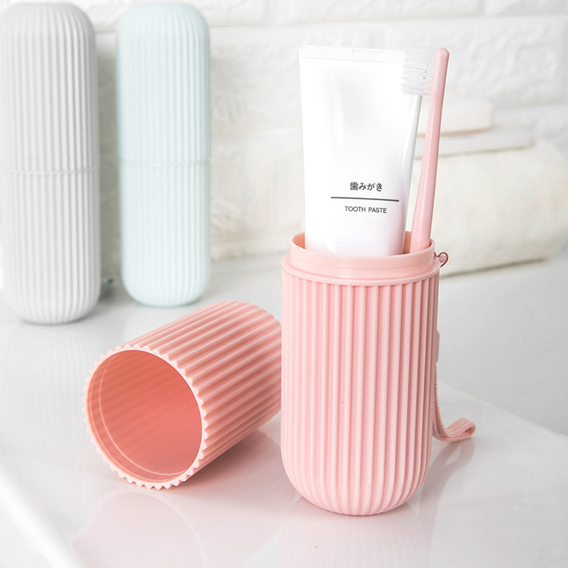 Plastic toothbrush box, portable toothbrush cup, brushing and rinsing cup set, tooth cylinder, large toothpaste tube, toothware storage box