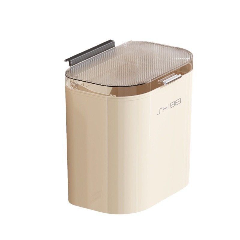 Kitchen Trash Can Wall-Mounted Household Cabinet With Cover Door Kitchen Waste Storage Pail Bathroom Sewn Paper Basket Item Picture