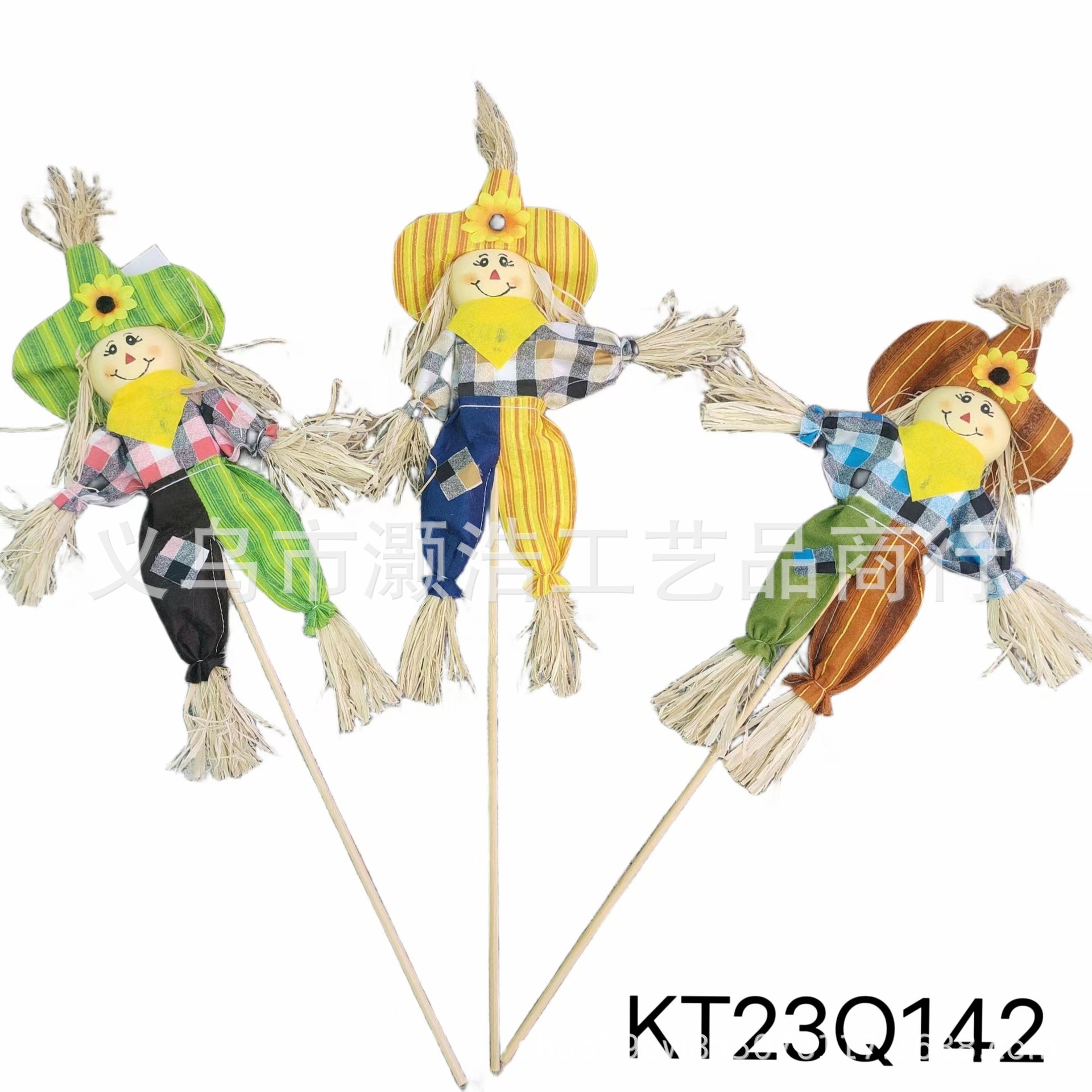 Source Manufacturers Supply Harvest Festival Scarecrow Crafts Wholesale Boy And Girl Cuttings 65Cm Long Festival Features Item Picture