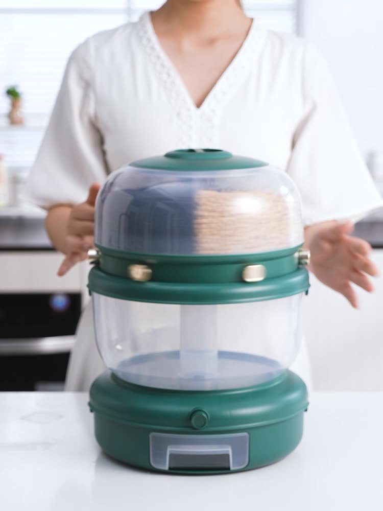 Double-layer rotating rice drum sealed against insects and moisture, multi-functional household rice storage box grain storage box Specification drawing