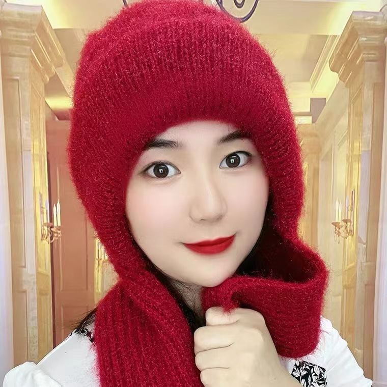 Hat Women's New Velvet Scarf With Thick One Snow Hat Autumn And Winter Squirrel Velvet Woolen Hat Warm Net Red Hat Specification drawing