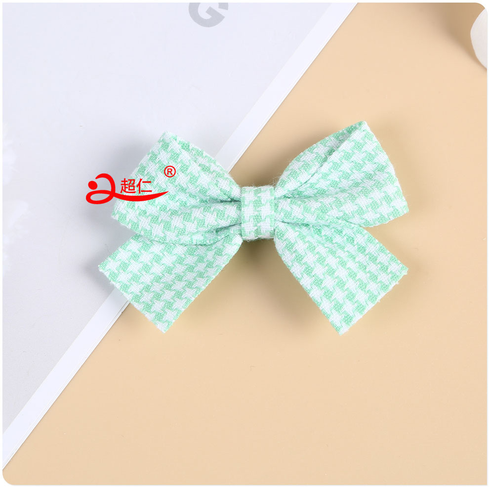 Hand Bow Small Fragrant Wind Hair Accessories Gift Clothing Accessories New Color White Checkered Bow Can Be Produced Specification drawing