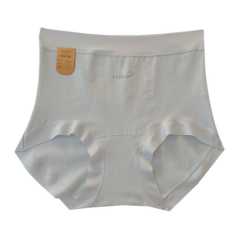 High-waisted, tight-bellied pure cotton 7A antibacterial pure cotton crotch, soft and skin-friendly, simple solid color, girl-hugging women's triangle pants Item Picture