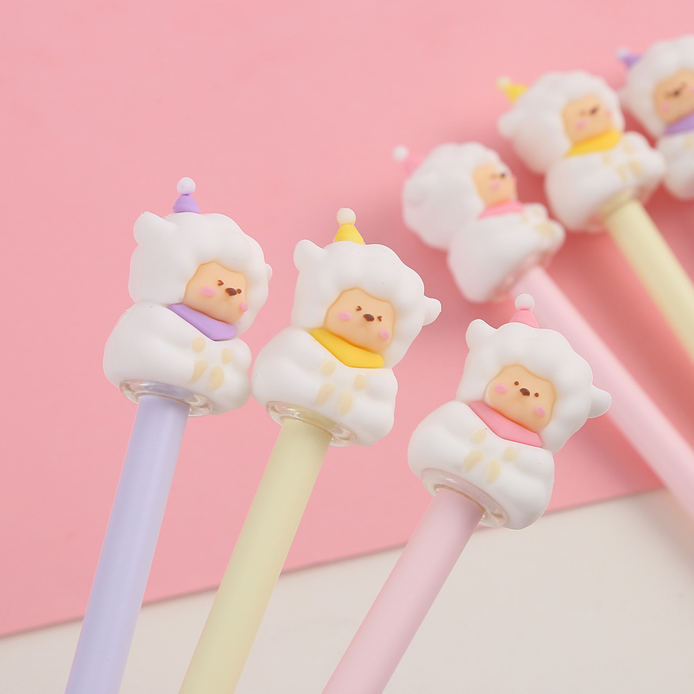 Zhongfan Stationery Cartoon Cute Pet Little Sheep Student Gel Pen Black 0.5 Student creative Gel Pen Wholesale manufacturer Application Scenario
