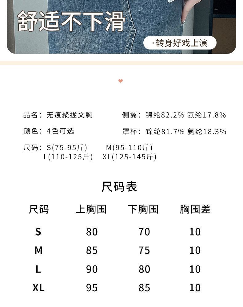 无痕内衣女小胸聚拢显大美背上托收副乳防下垂无钢圈调整型文胸罩详情12