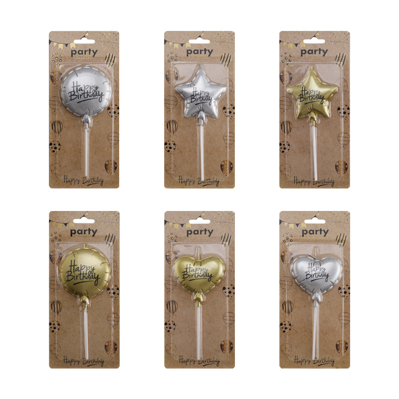 Creative Halloween Balloon Candles Christmas Stars Baked birthday candle cakes arranged long pole candles wholesale