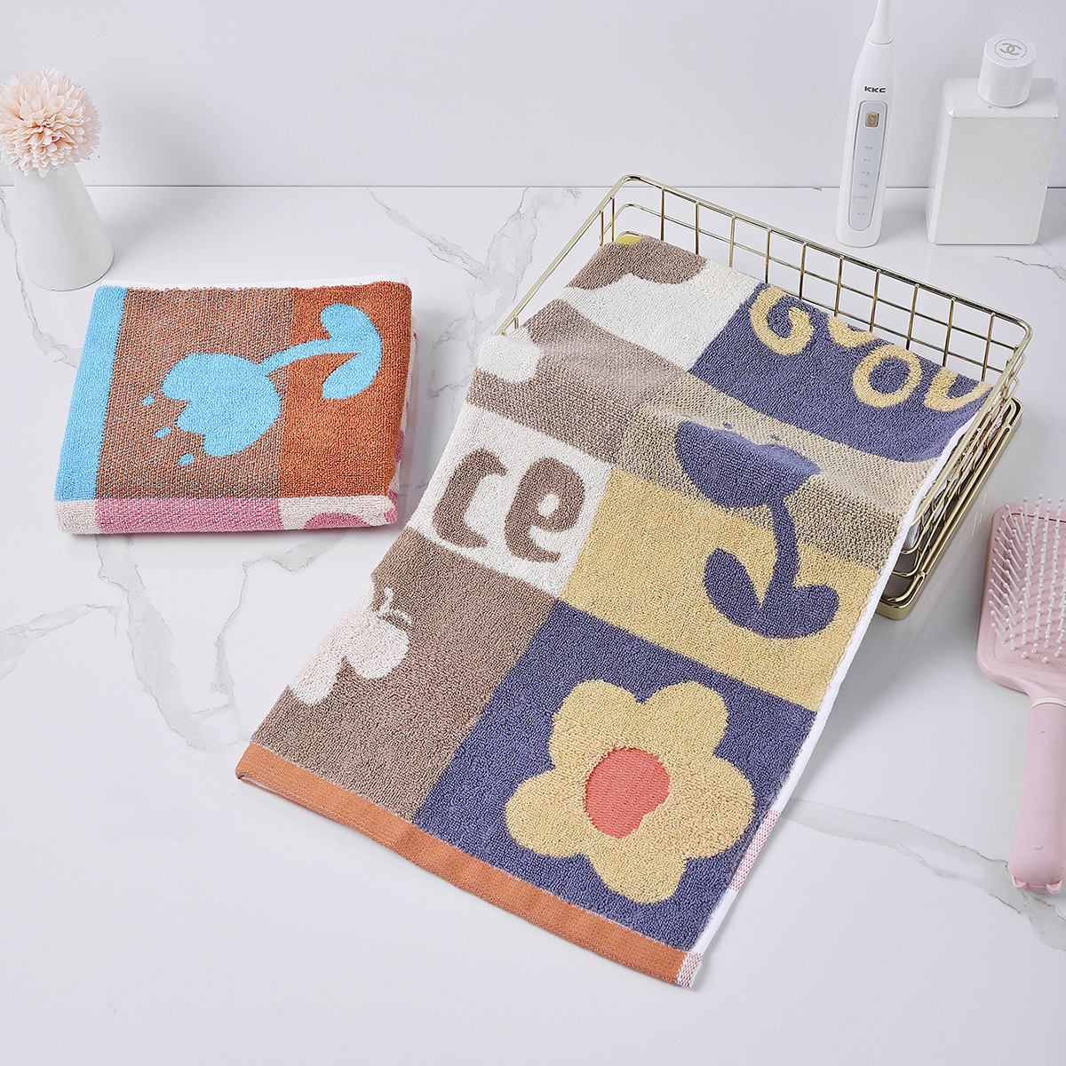 Sweet Cotton Towel Jacquard Face Towel Cute Color Face Towel Soft Absorbent Spot A New Hair details Picture