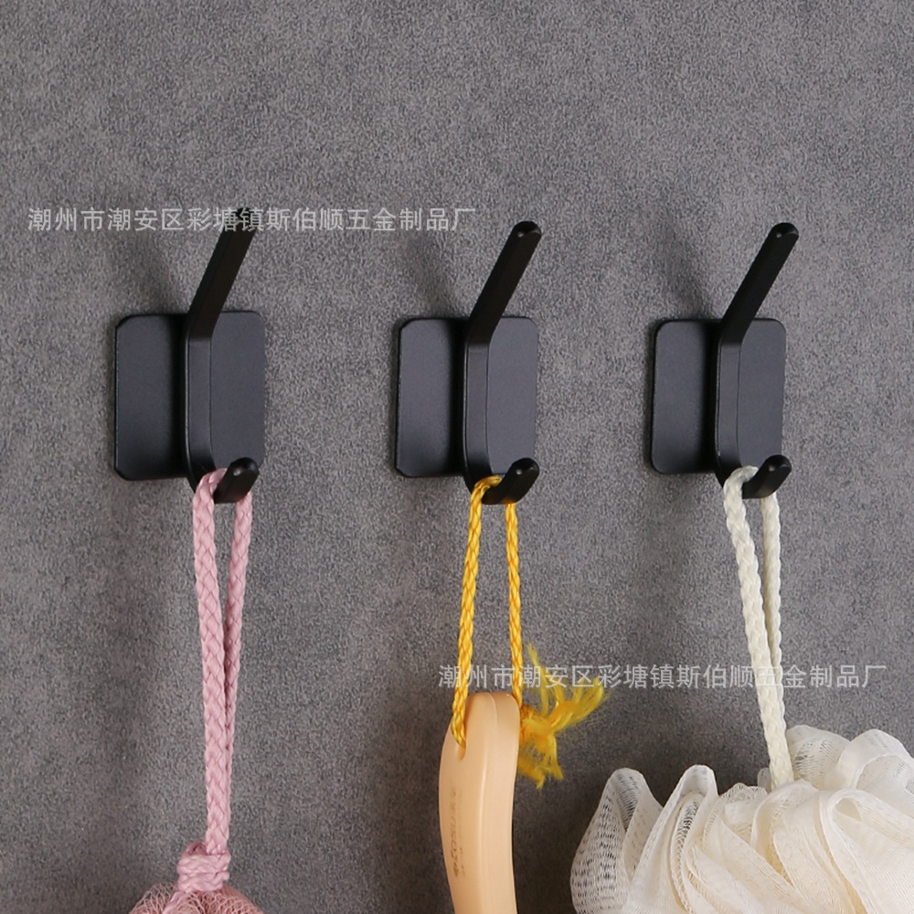 跨境太空铝免钉挂钩浴室衣钩单钩门后金属无痕挂钩厨房卫生间挂钩详情10