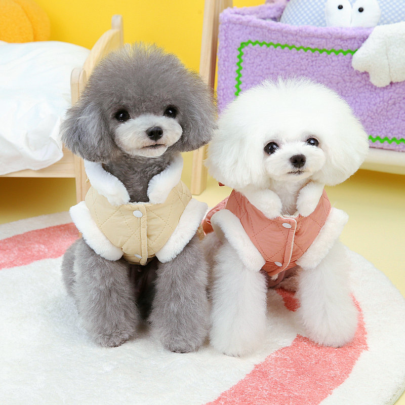 Autumn and winter thickened pet cotton clothes, teddy poodles, bichon Frises, Pomeranians, cats, small dogs, dog clothes, butterfly cotton dresses Specification image