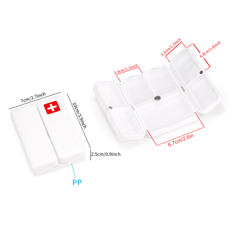 Cross-border exclusive portable 7-compartment medicine box, magnetic travel portable medicine box, independent pill box Specification image