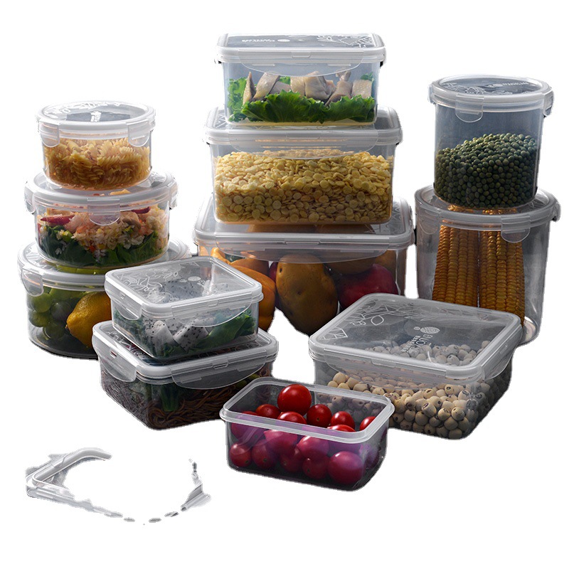Plastic sealed food storage boxes, frozen and refrigerated boxes, microwave lunch boxes for office workers, donkey-hide gelatin boxes with handles Item Picture