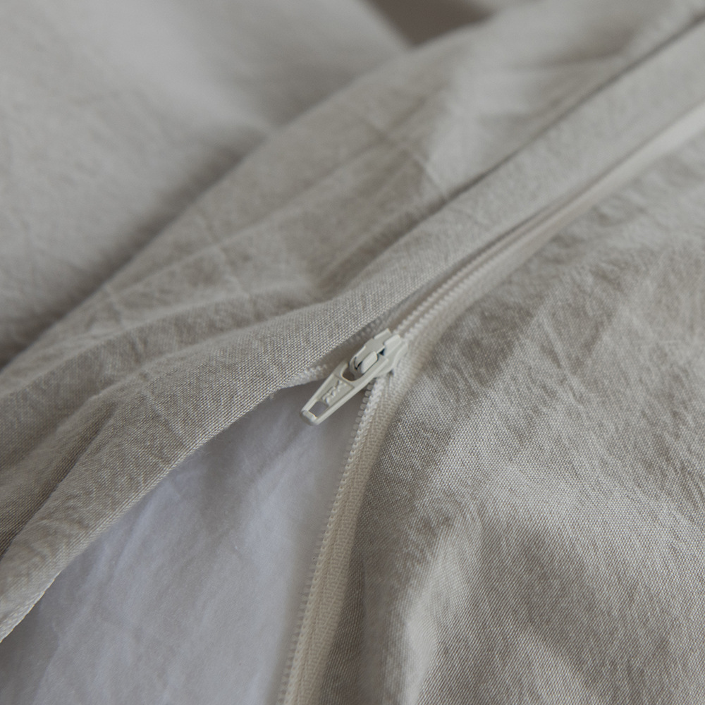 XXP4 Japanese-style pure cotton washed cotton and linen four-piece set, simple and artistic plain color duvet cover, double bed sheet and bedding Application Scenario