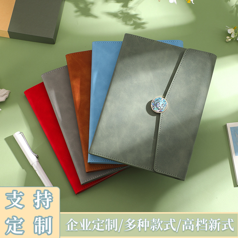 Business High-Grade Office Notebook Gift Box Set High Appearance Level Three Fold Notepad Corporate Diary Can Be Engraved