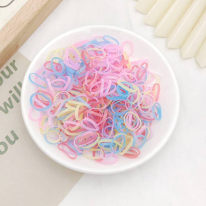 Disposable Rubber Band Jelly Color Hair Band Cartoon Rabbit Is Not Easy To Break Children's Rubber Band High Ponytail Hair Band Application Scenario
