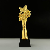 水晶玻璃【年度之星】金属树脂奖杯年会奖励比赛活动优秀员工奖杯