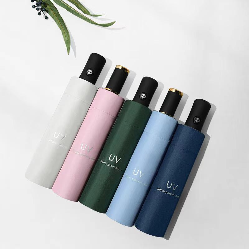 Umbrella Advertising Umbrella Printing Logo Three Fold Plus Thick Vinyl Automatic Sunblock Umbrella Rain And Sun Umbrella Folding Umbrella details Picture