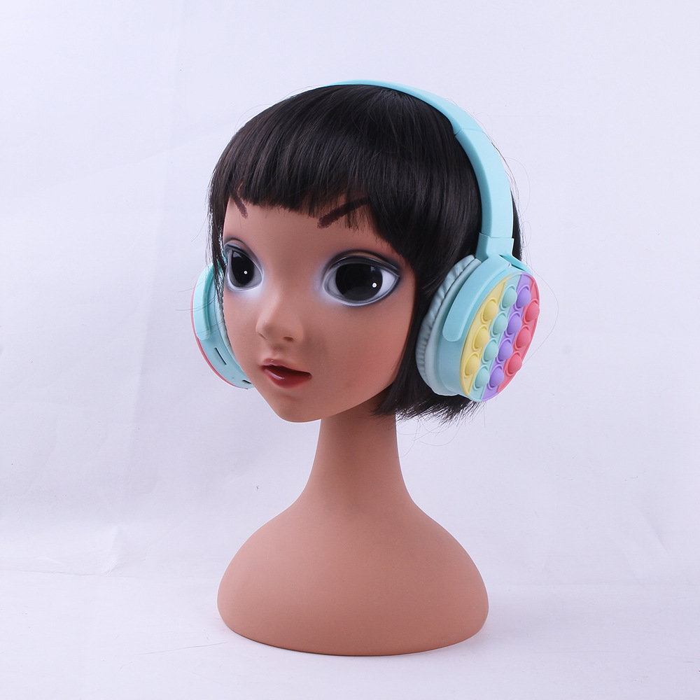 The new Rat Killer Pioneer over-ear wireless Bluetooth headphones support FM card insertion games for stress-relieving and colorful bubble folding details Picture
