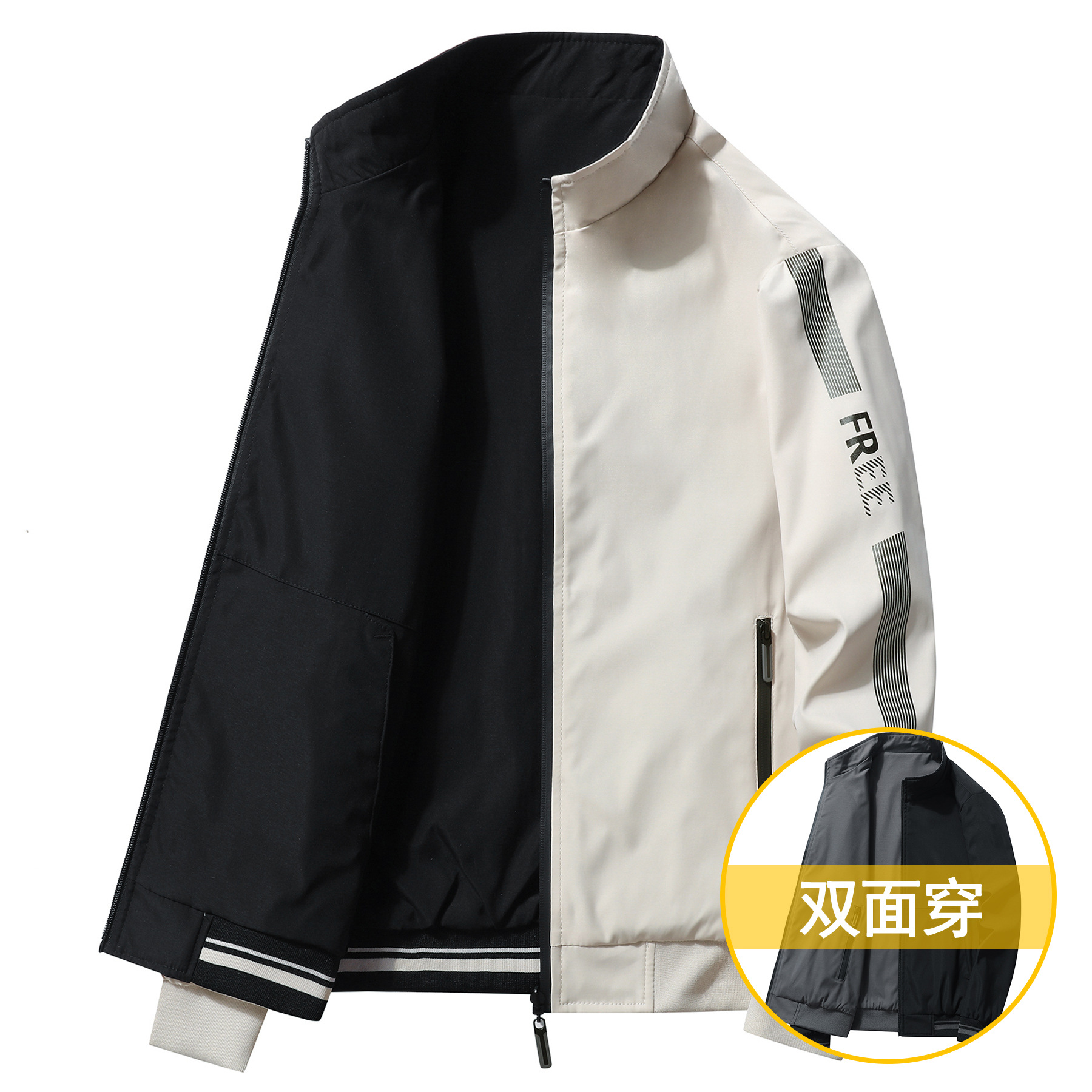 Coat Men's Spring Fall Casual Loose Stylish Men's Quilted Jacket Pilot Double-Sided Baseball Jacket Men's Jacket Men's Clothing Application Scenario