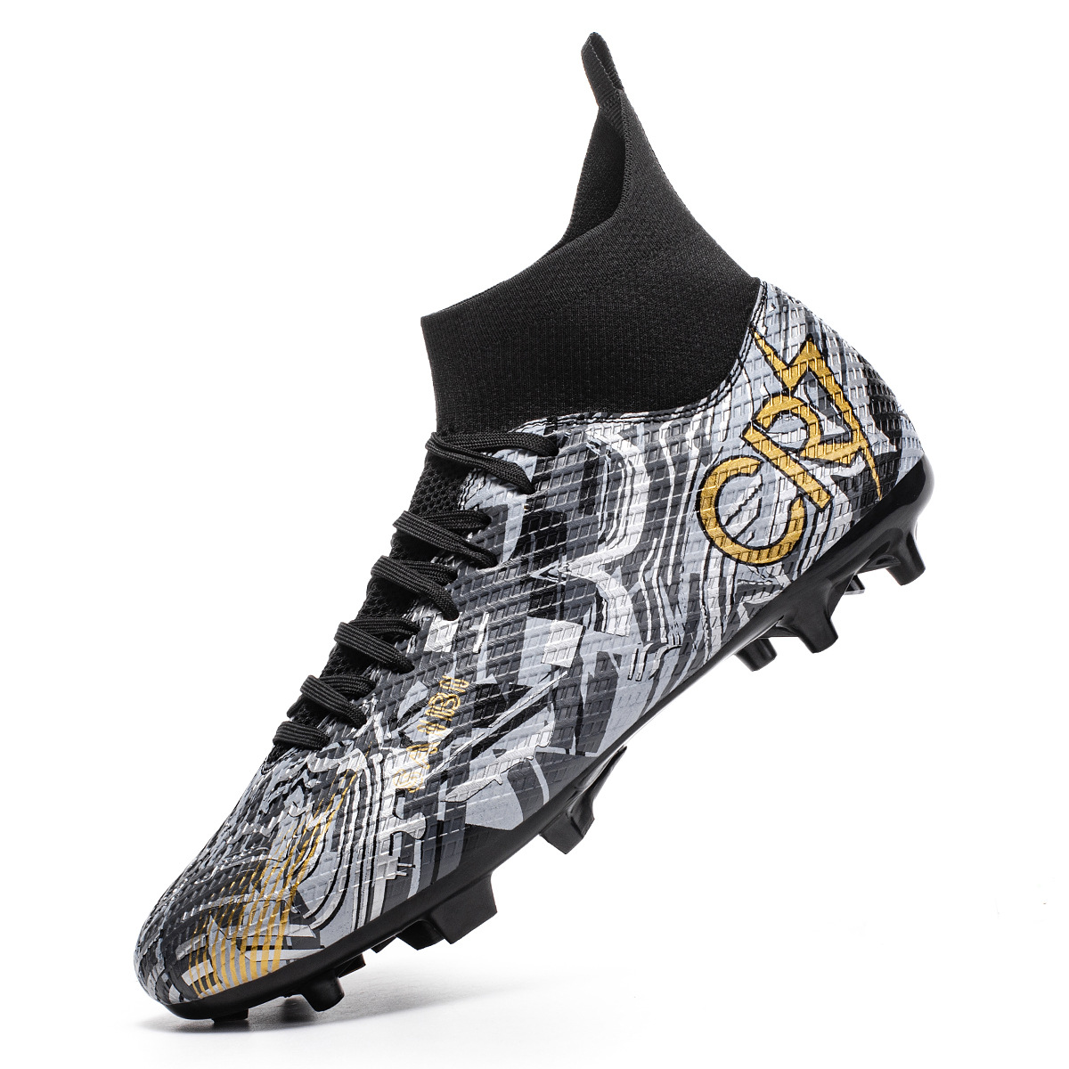 跨境新款高帮足球鞋男女AG长钉TF碎钉人造草地比赛足球鞋现货批发详情46