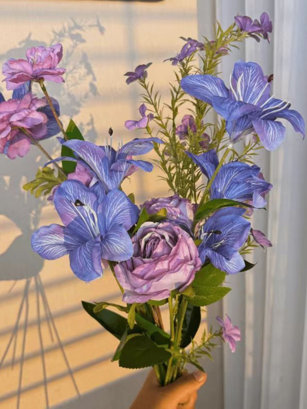 莫奈花园紫色仿真花网红拍照打卡造景diy布置橱窗软装搭配假花详情8