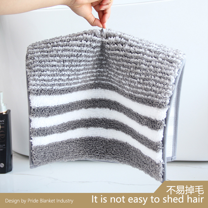 Cross-Border Thick And Fine Striped Fluffy Floor Mat Tpr Non-Slip Mat Indoor Bathroom Floor Mat Kitchen Door Mat Bed Rug details Picture