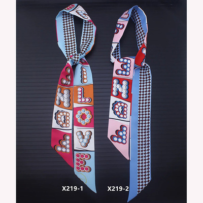 120*5cm silk scarf, small long scarf for women, spring and autumn simulated silk, silk bandage, hair band, ribbon tie, decorative small neckerchief Specification image