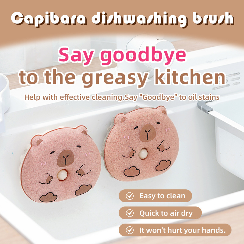 Suction cup draining sponge, kitchen-specific cleaning cloth