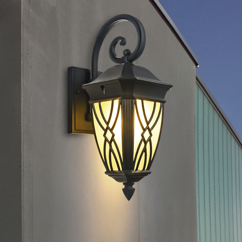 New Chinese-style outdoor waterproof wall lamps, outdoor garden villa entrance staircase wall lamps, courtyard corridor leading street lamps Specification image
