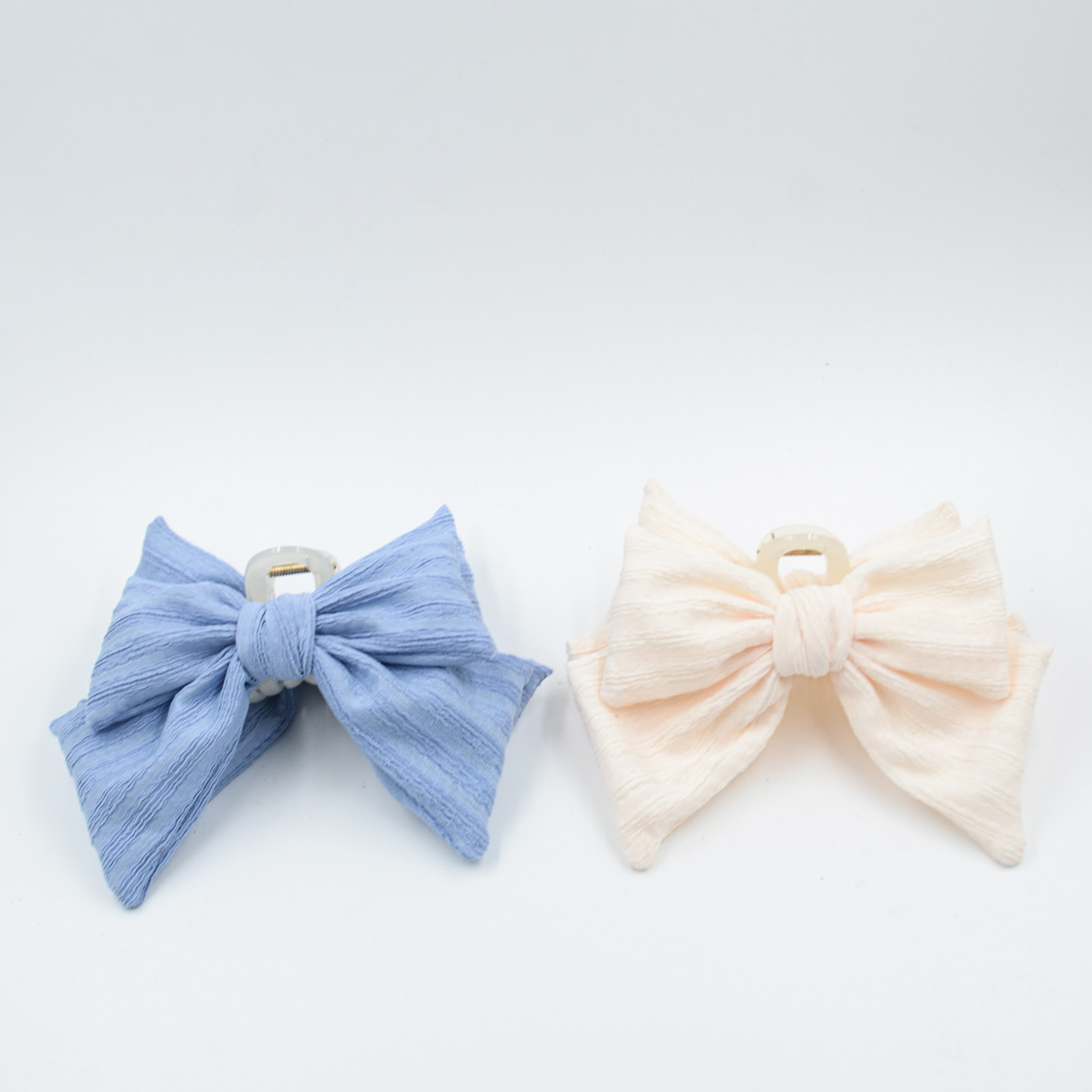 Qiwei Accessories Exclusive European and American cross-border new autumn and winter fabric double-sided double-layer large bow clip, fashionable and sweet hair clip for women Specification image