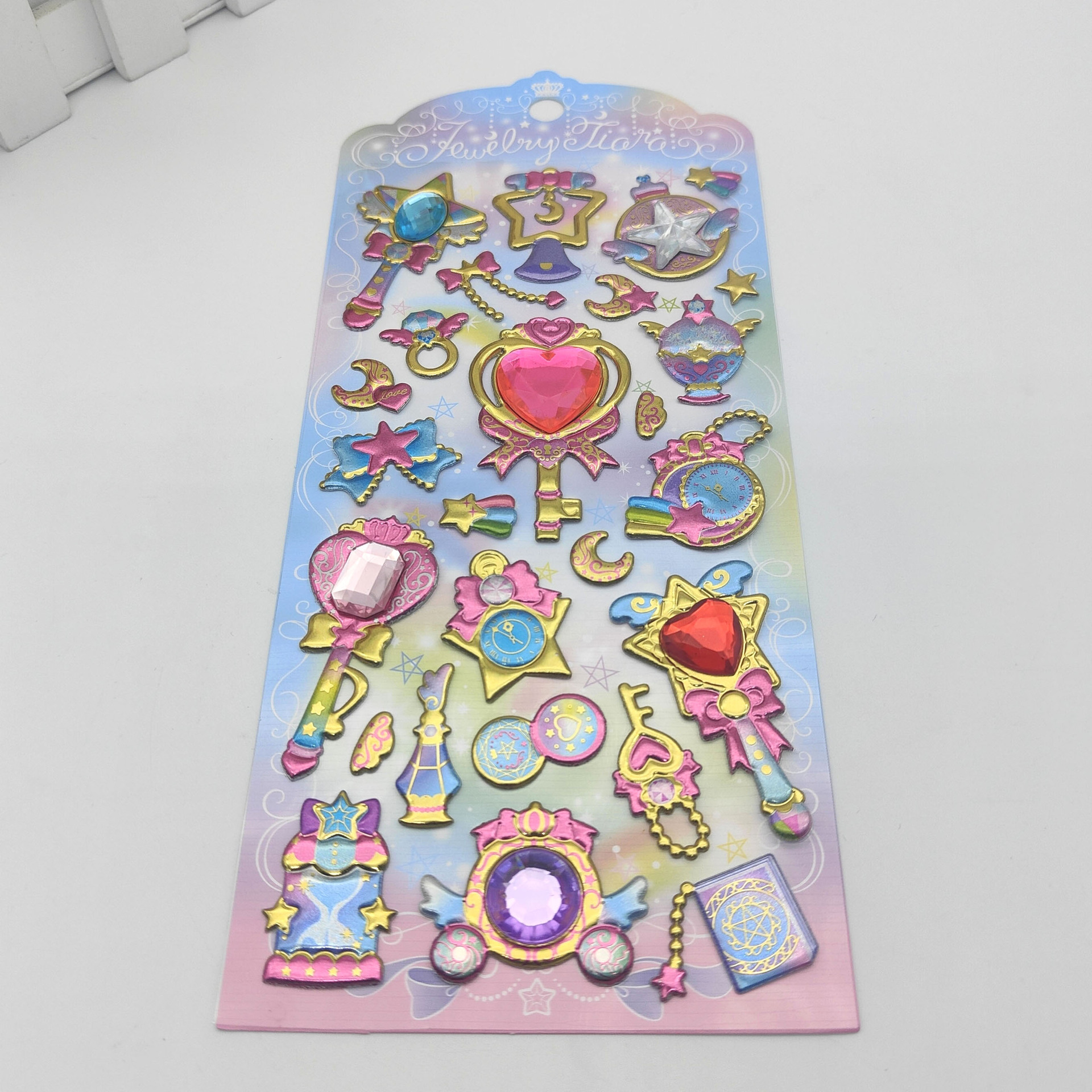 Laser diamond fun stickers, magic wand stickers, children's DIY handmade diamond stickers, foam stickers, PVC stickers, bubbles Item Picture