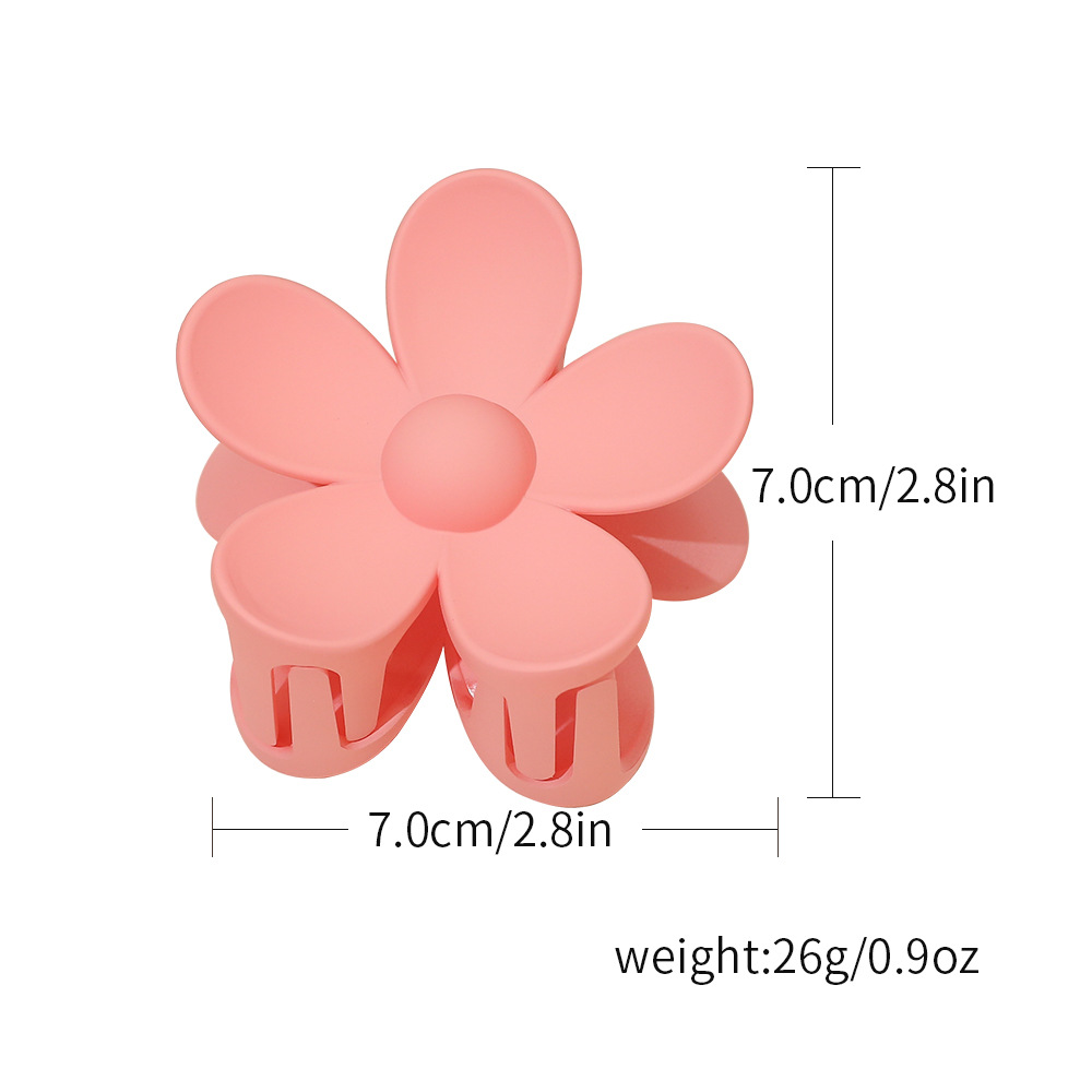 Amazon Hot Hot Net Red Frosted Flower Grab Back Head Color Five-Petal Flower Hair Grab Girl Sweet Cute Hair Clip Item Picture