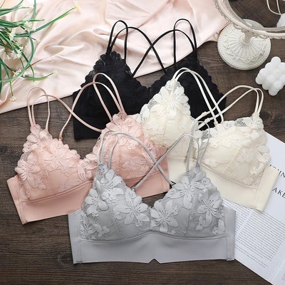 The New Comfortable Back Bra Comfortable Small Chest Close Breathable Moisture Absorbent Soft Lace Sexy Stretch Lingerie For Women