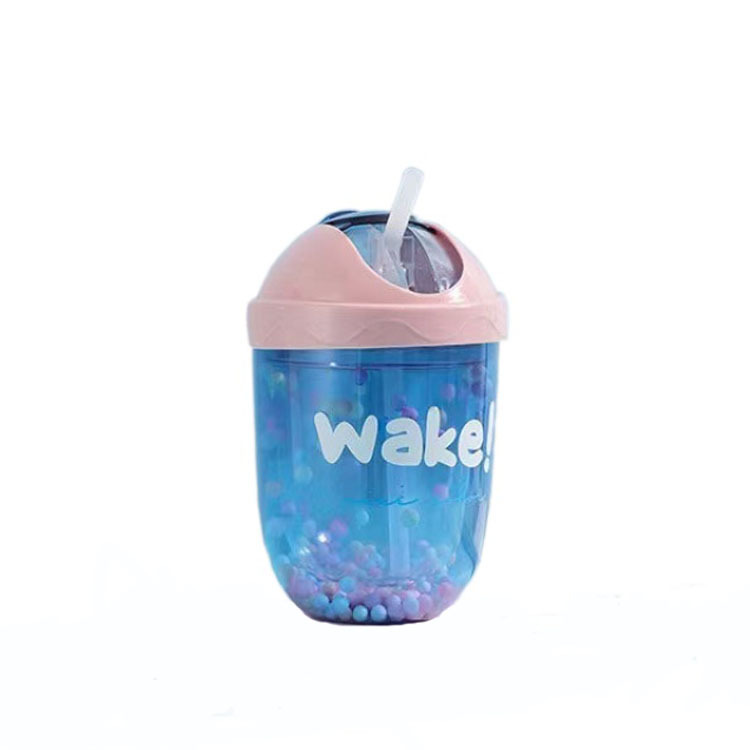 New Colorful Story Series Fat Tuk Cup Portable Slip-Cover Large Cup Mouth Creative Fashion Personality Handy Plastic Water Cup Item Picture