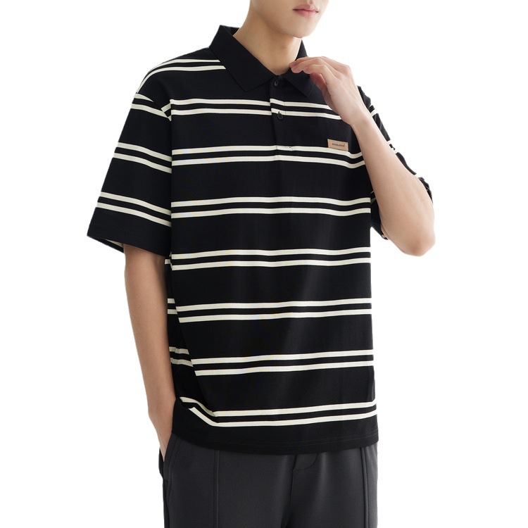 衣服男士半袖潮流/长袖/夏装男士短袖潮流有領/地摊/poloshirt白底实物图