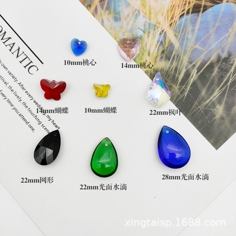 Diy Beaded Accessories Glass Pendant Ear Piece Crystal Single Hole 10Mm Small Heart 【 Factory 100 Pieces Starting Batch 】 Application Scenario